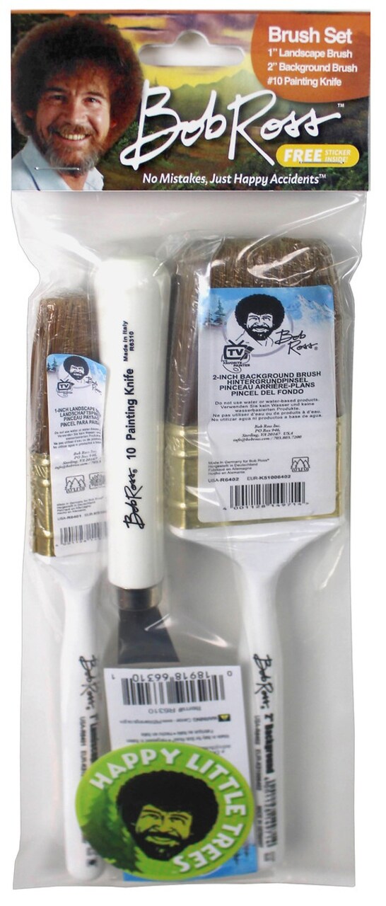Bob Ross No Mistakes, Just Happy Accidents  Brush Set-3 Pieces